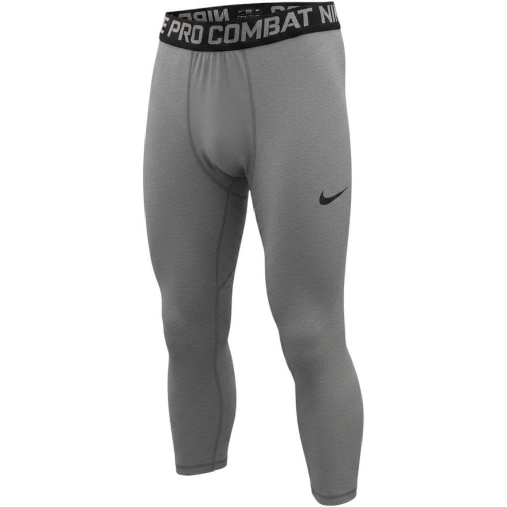 Nike Pro Combat Dri-FIT Mens 3/4 Compression Gray Large Cropped Leggings